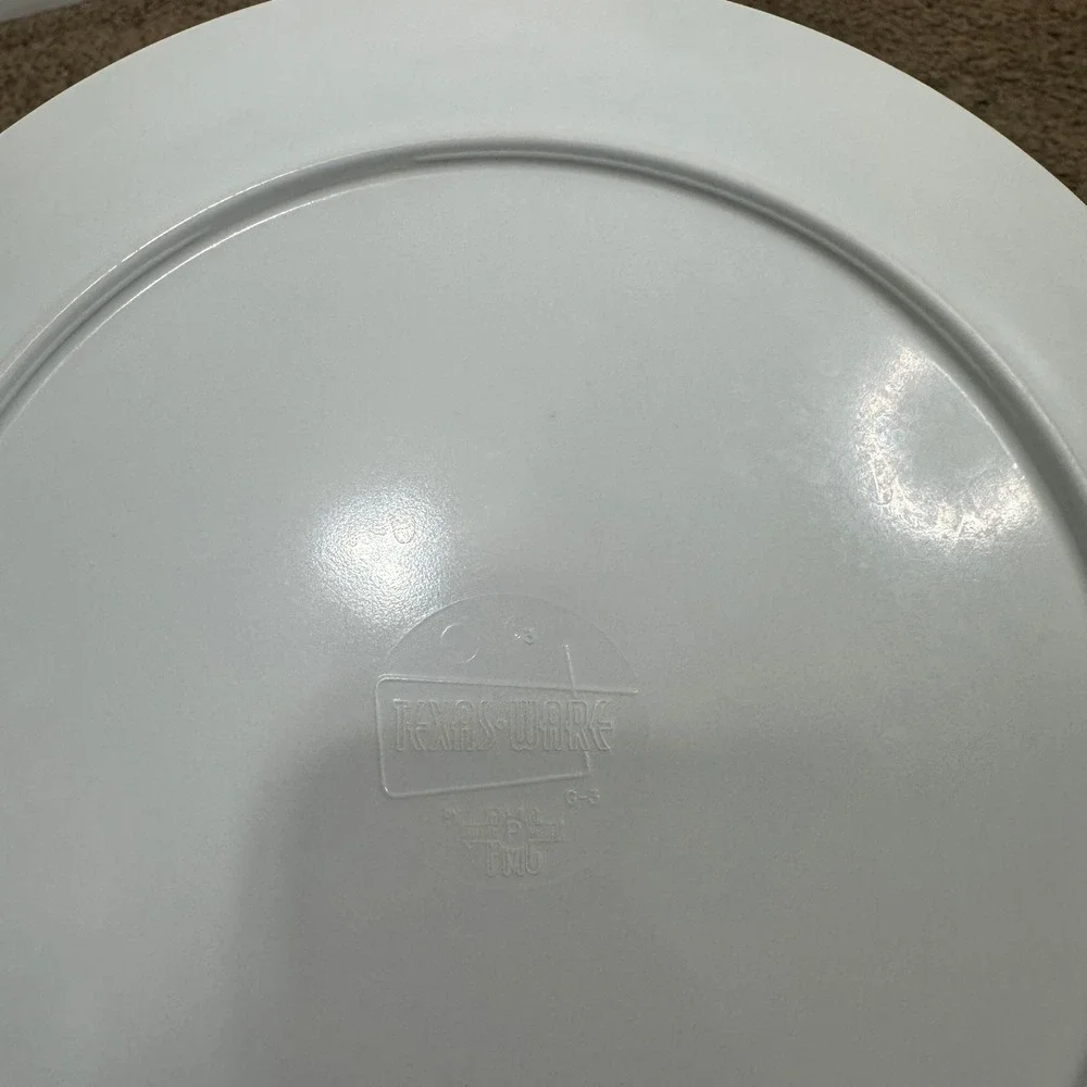 Vintage Texas Ware Melamine Dinner Plates Set of 4 Fruit Still Life MCM 9.75